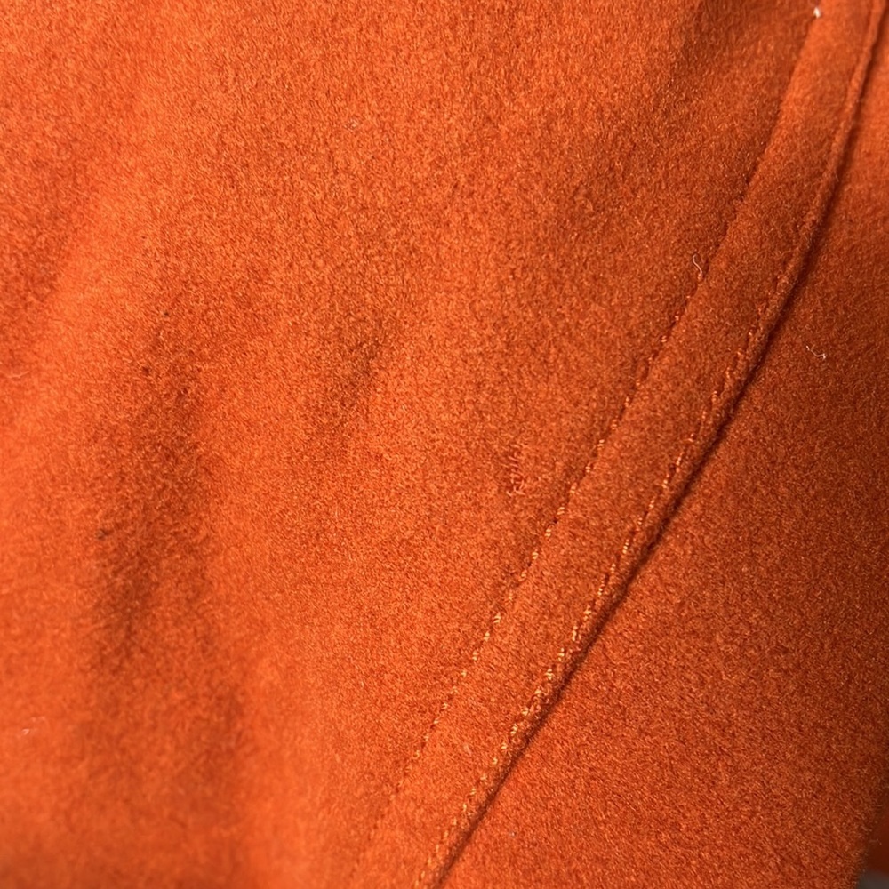Gap Long Sleeve Full Zip Orange Jacket Toggle Pea Coat Wool Blend Womens M - Picture 7 of 12